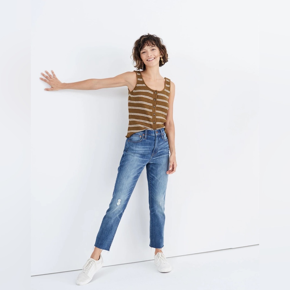 Madewell The High-Rise Slim Boyjean in Dover Wash: Raw-Hemmed Edition 25